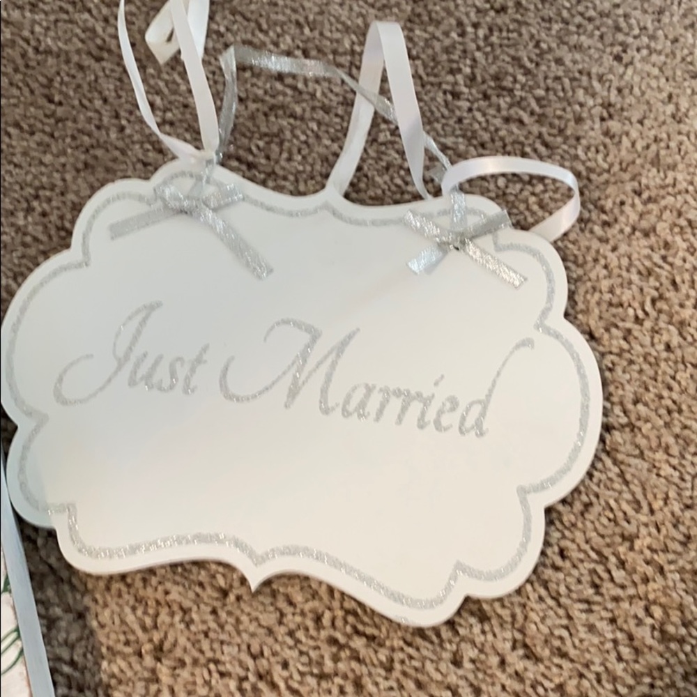 Double sided wedding sign